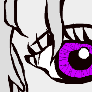 Close up of a purple, female  eye.